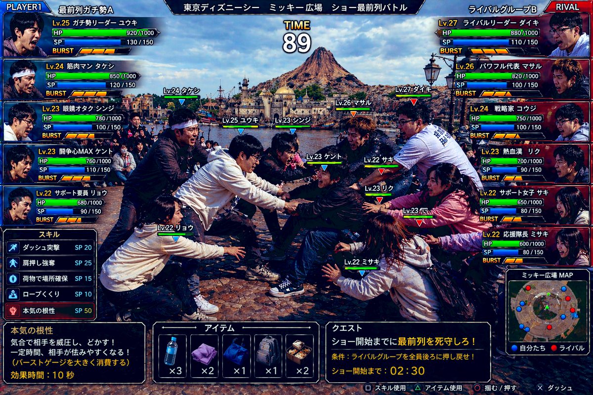 东京迪士尼海洋 前排战斗 UI