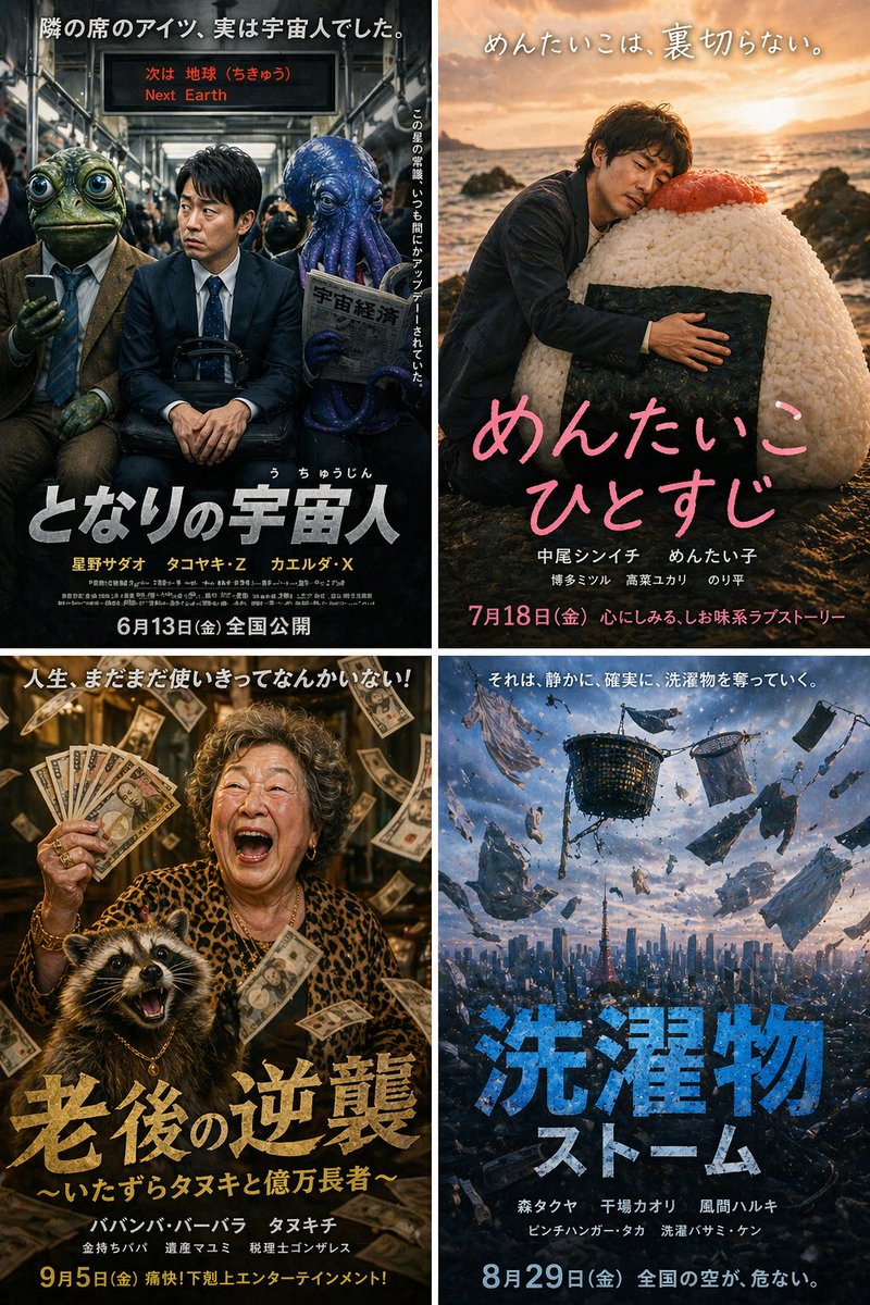 4格恶搞电影海报拼贴
