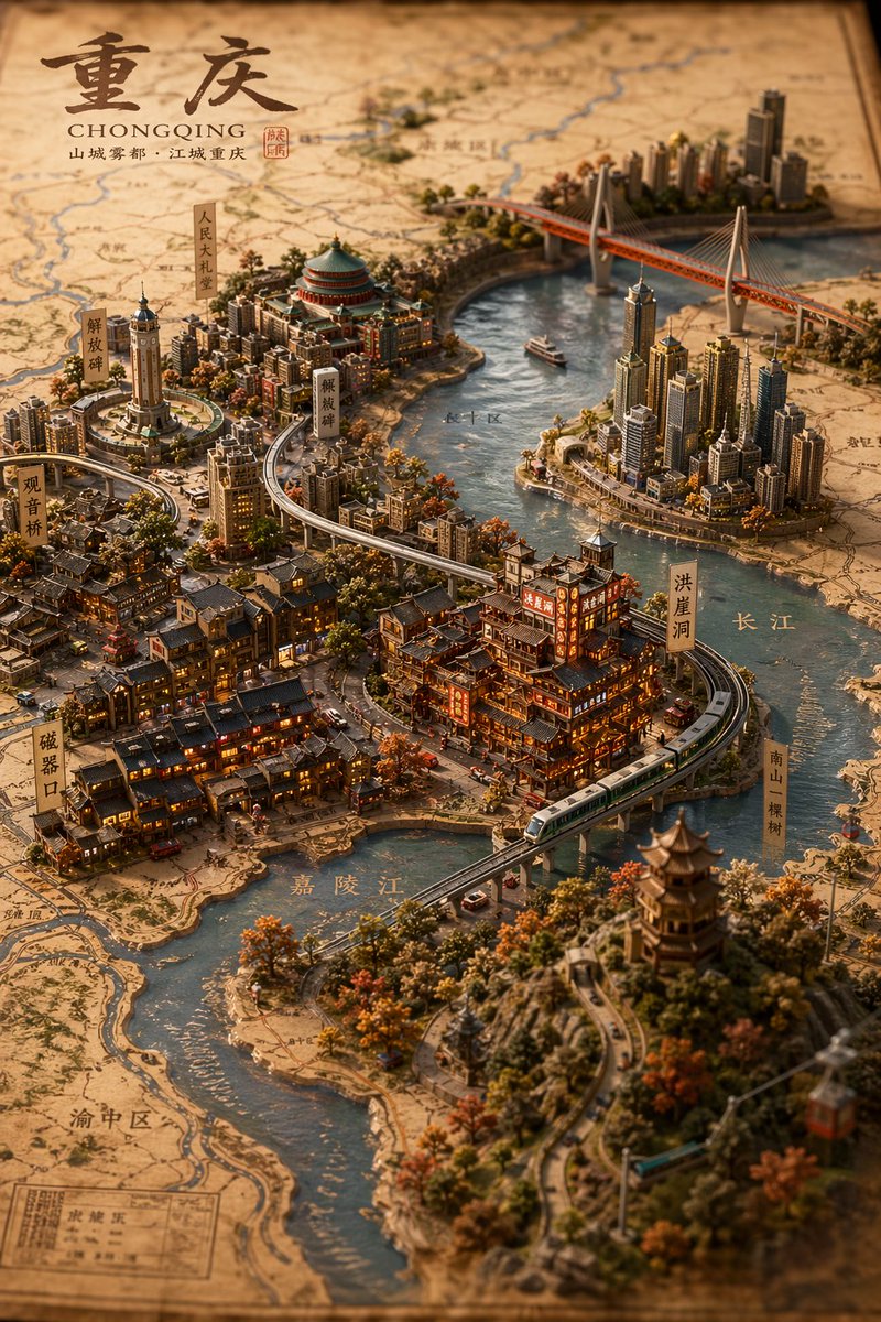 微型 3D 城市立体模型地图